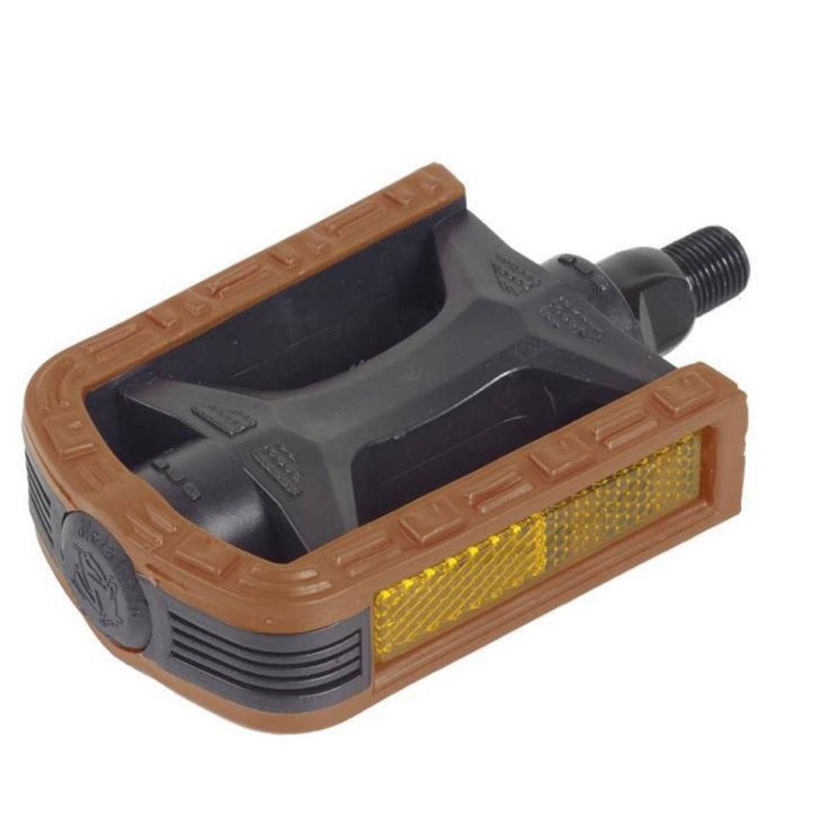 PEDAL MTB NYLON 1/2 BICOLOR PRETO / MARROM - METALCICLO