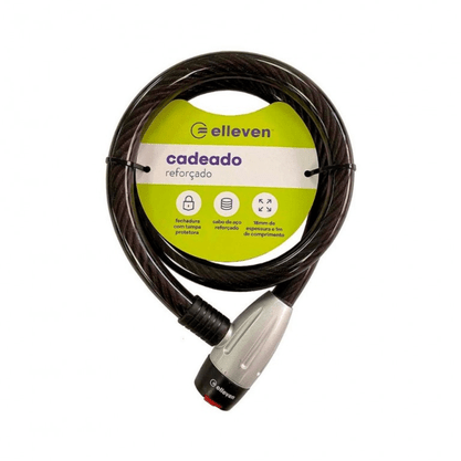 CADEADO ESPIRAL 18 X 1,00 MT C/ CHAVE - ELLEVEN - Imagem 1