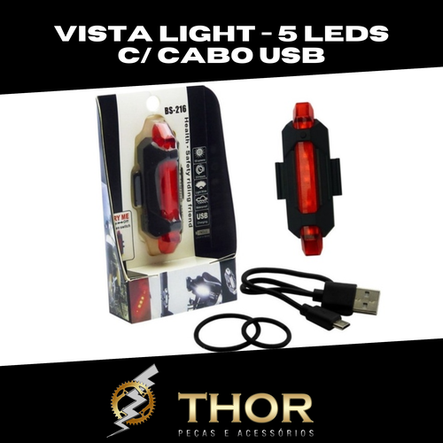 VISTA LIGHT BARRA 5 LEDS C/ CABO USB - IMPORT - Imagem 2