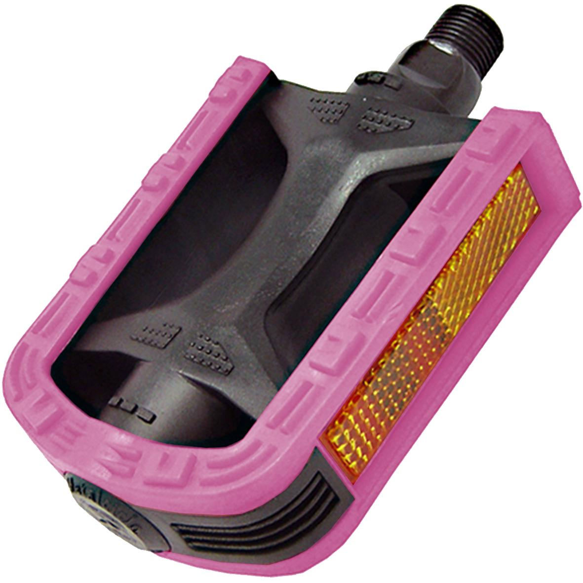PEDAL MTB NYLON 1/2 BICOLOR PRETO / ROSA - METALCICLO