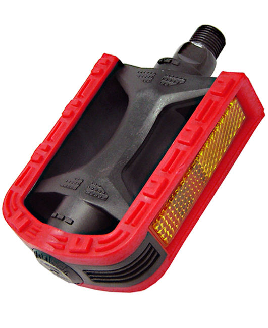 PEDAL MTB NYLON 1/2 BICOLOR PRETO / VERMELHO - METALCICLO