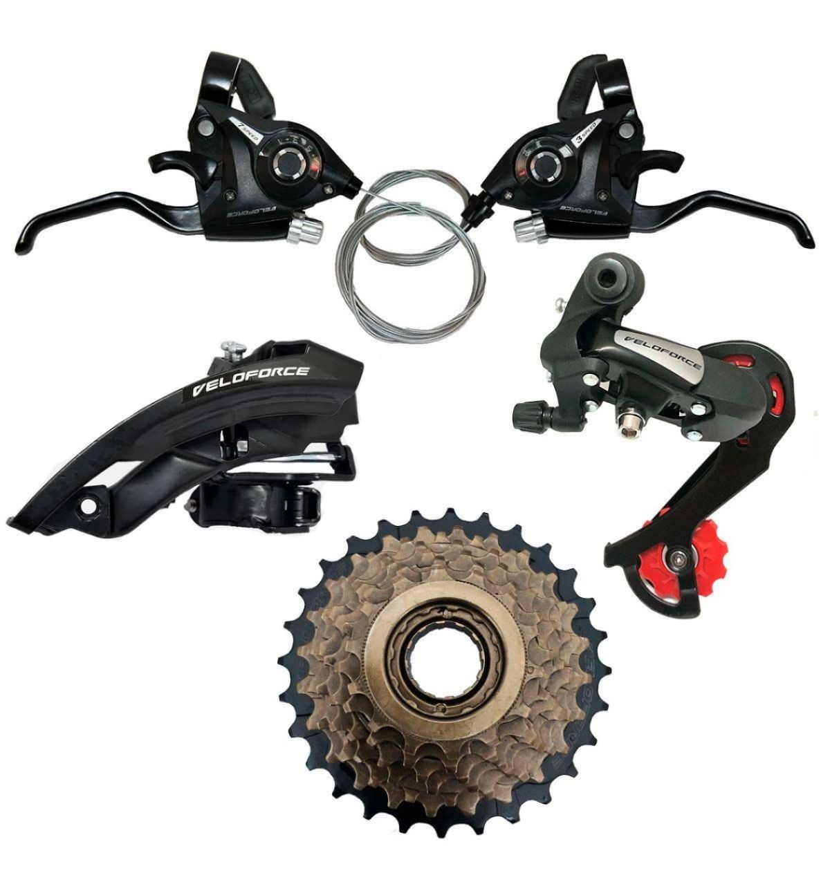 KIT CAMBIO 21 VEL (ALAV + CAMBIO D/T + R. LIVRE) - VELOFORCE