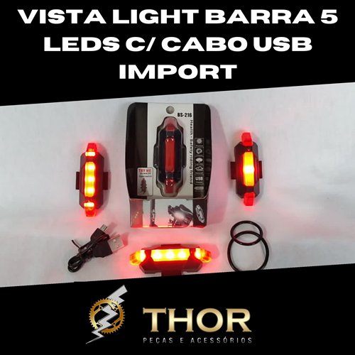 VISTA LIGHT BARRA 5 LEDS C/ CABO USB - IMPORT - Imagem 1