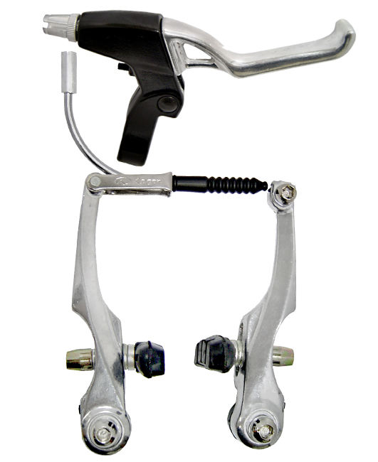 FREIO V BRAKE ALUM POLIDO COMPLETO C/ MAÇANETA - LOGAN