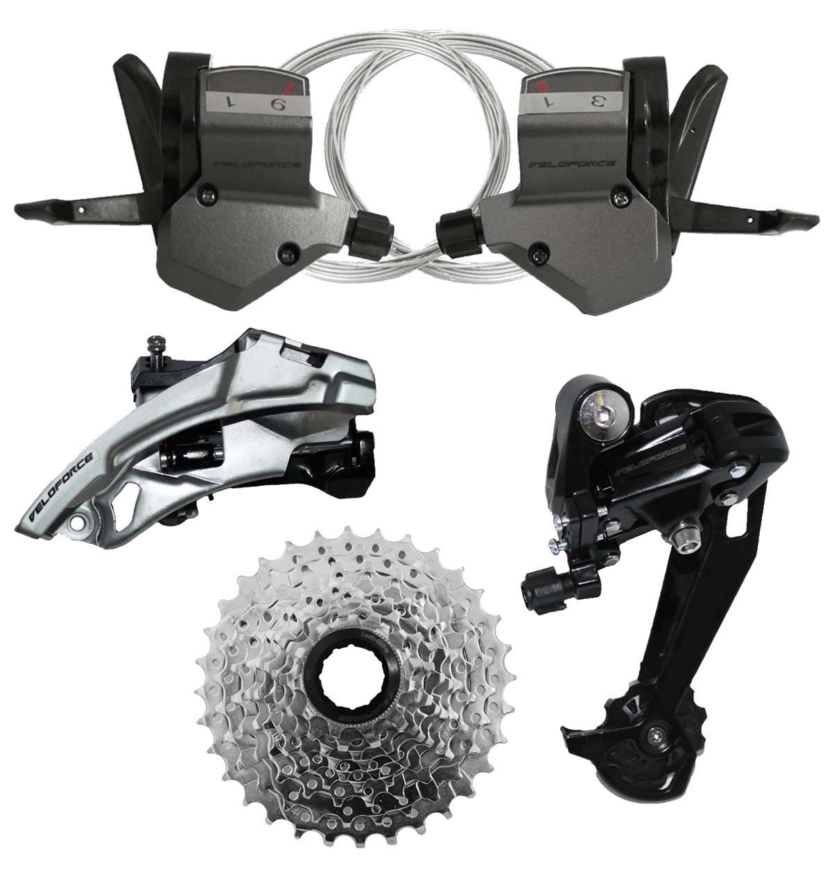 KIT CAMBIO 27 VEL (ALAV + CAMBIO D/T + R. LIVRE) - VELOFORCE
