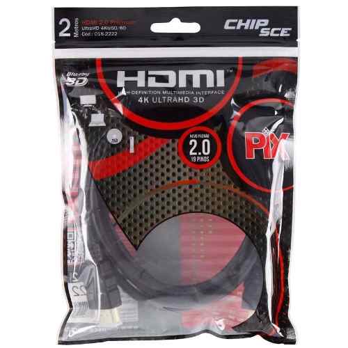 Cabo Hdmi 2 Metros Novo Padrão 2.0 4k Ultra Hd 3d 19 Pinos — foto 1