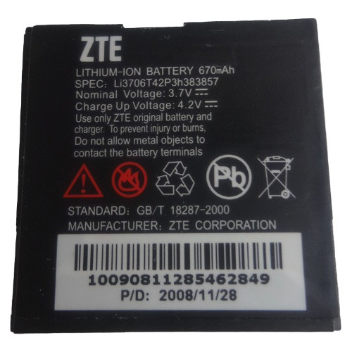 Bateria Para Telefone Zte Li3706t42ph383857 — foto 1