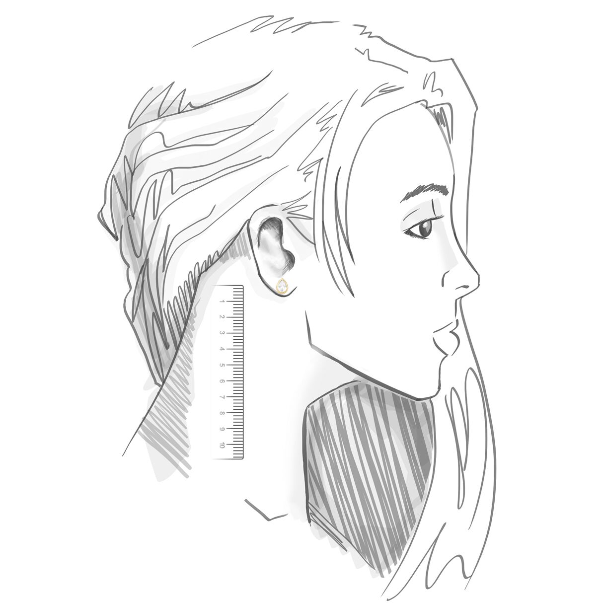 Conjunto Colar e Brinco Ponto de Luz Gota com zirconias banhado em ouro 18k