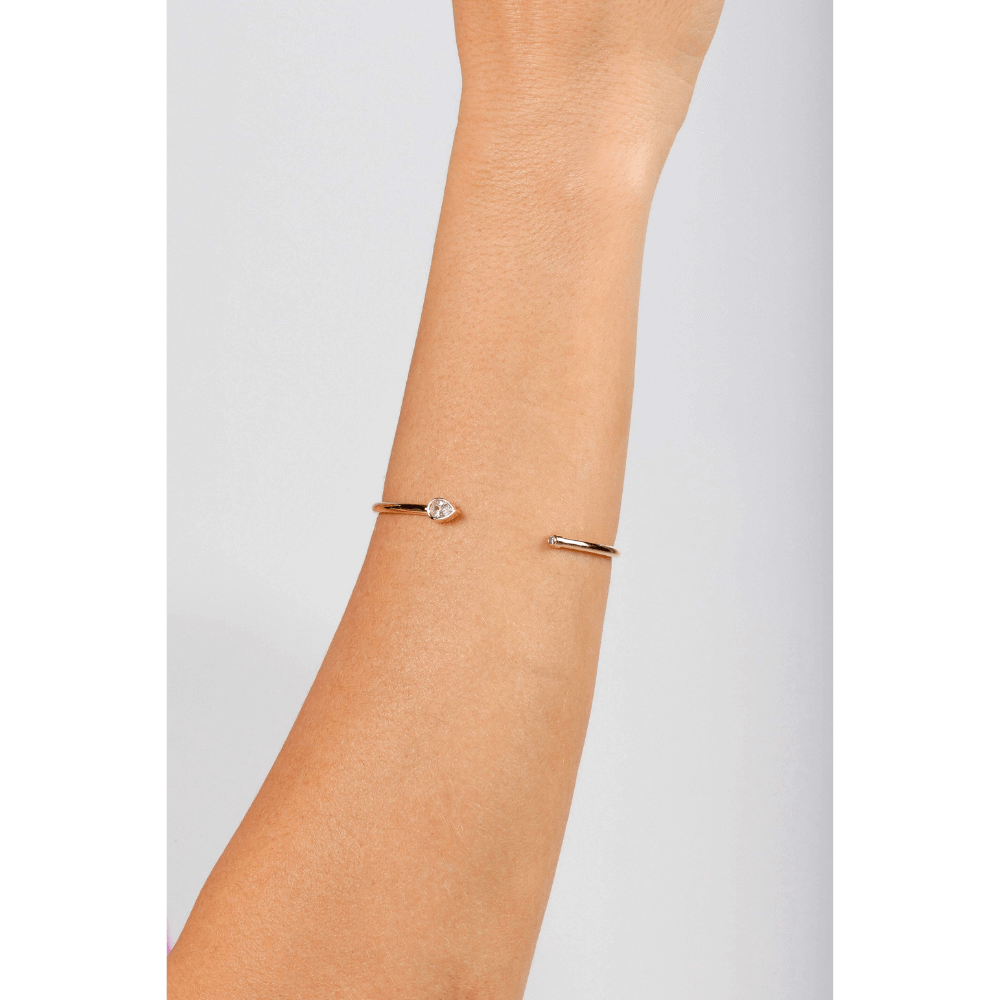 Bracelete com ponto de luz Anna em zirconia banhado em ouro 18k Pulseira