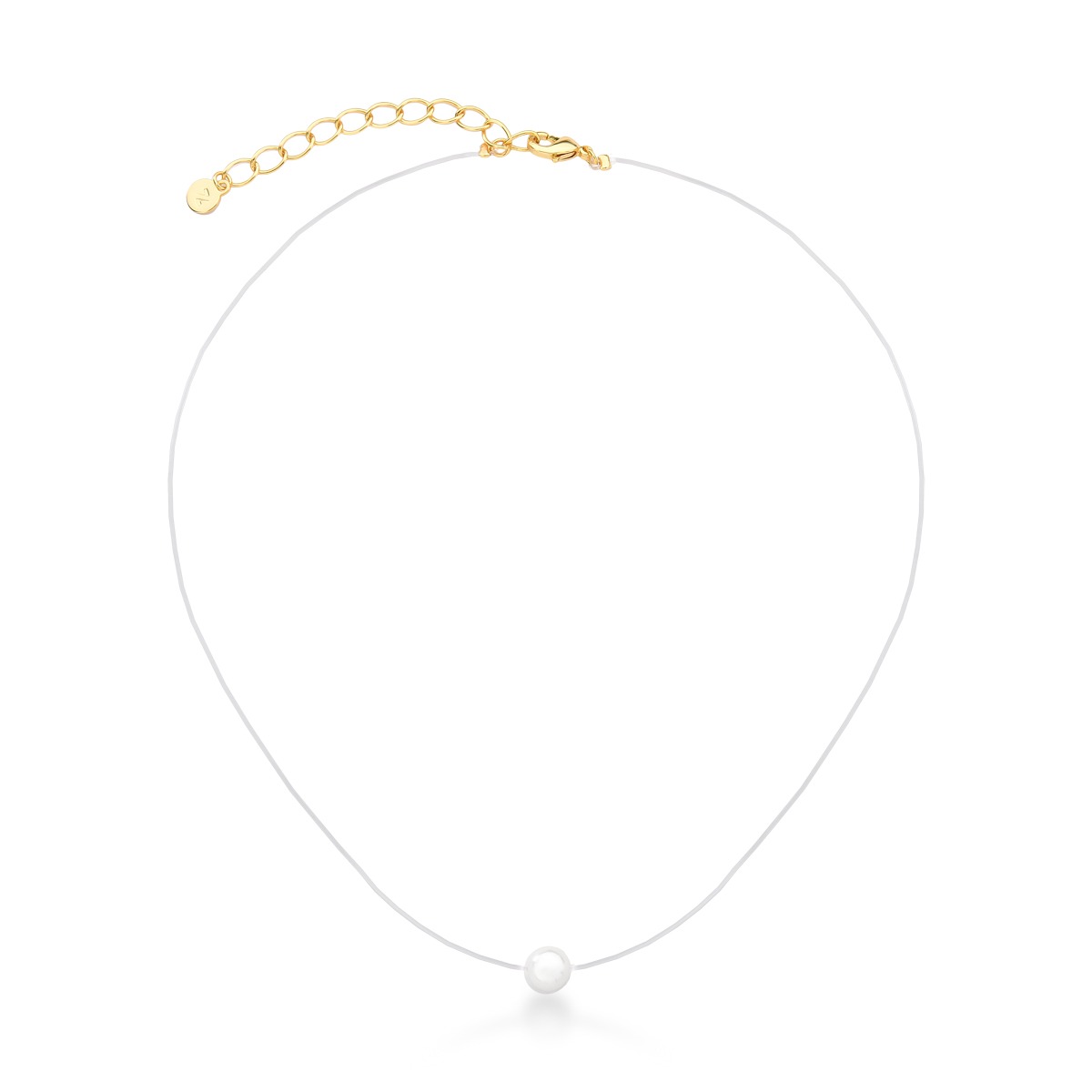 Conjunto Colar Fio de Nylon e Brinco de Pérolas Lili banhado Ouro 18k