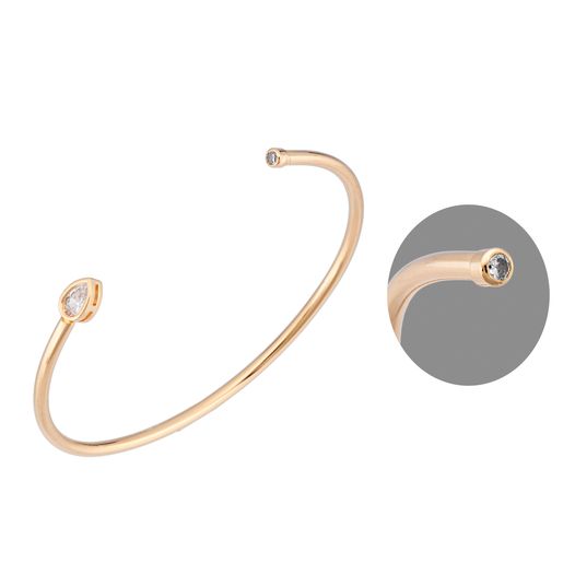 Bracelete com ponto de luz Anna em zirconia banhado em ouro 18k Pulseira