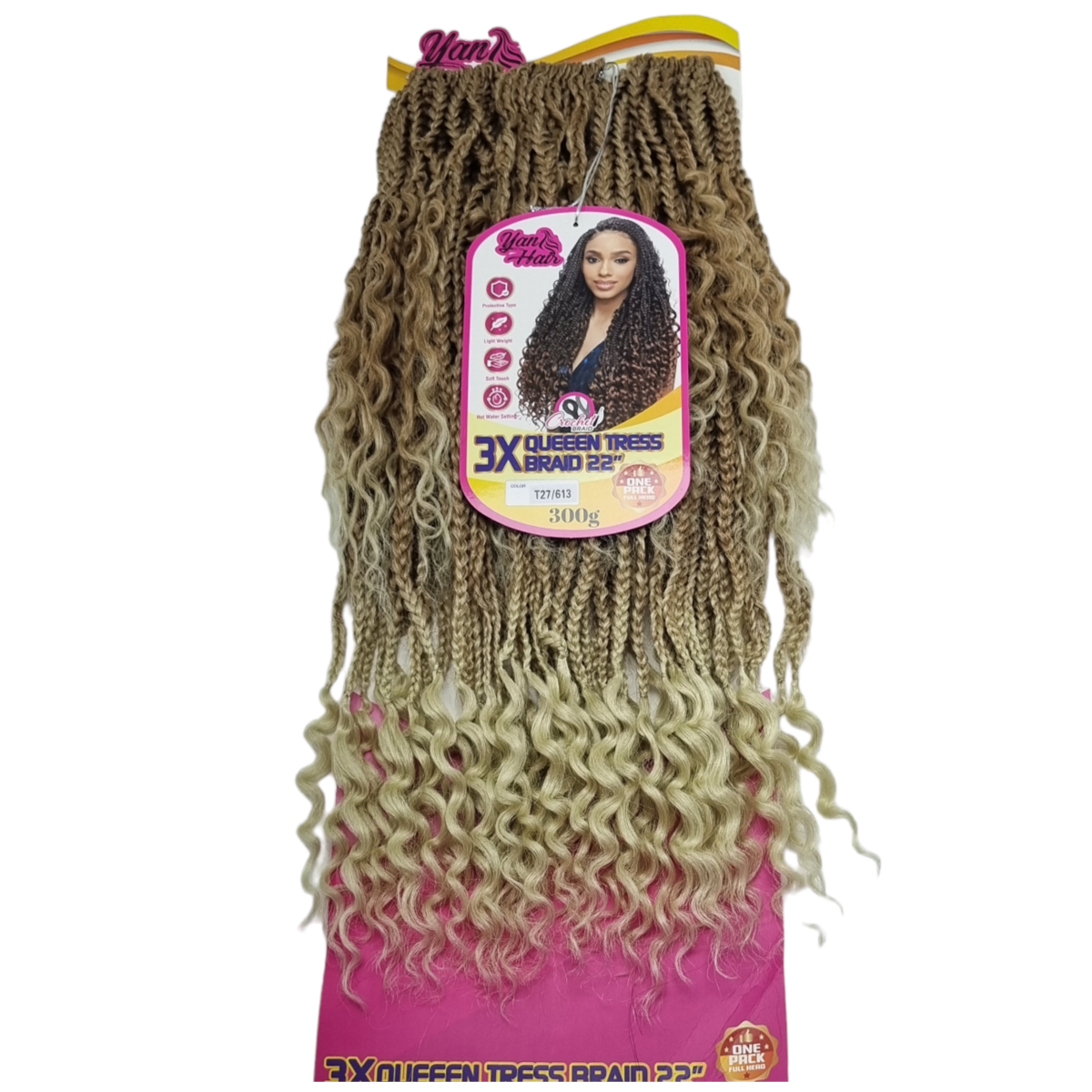 QUEEEN TRESS BRAID 22 YAN HAIR 300G TRANÇA E CACHOS