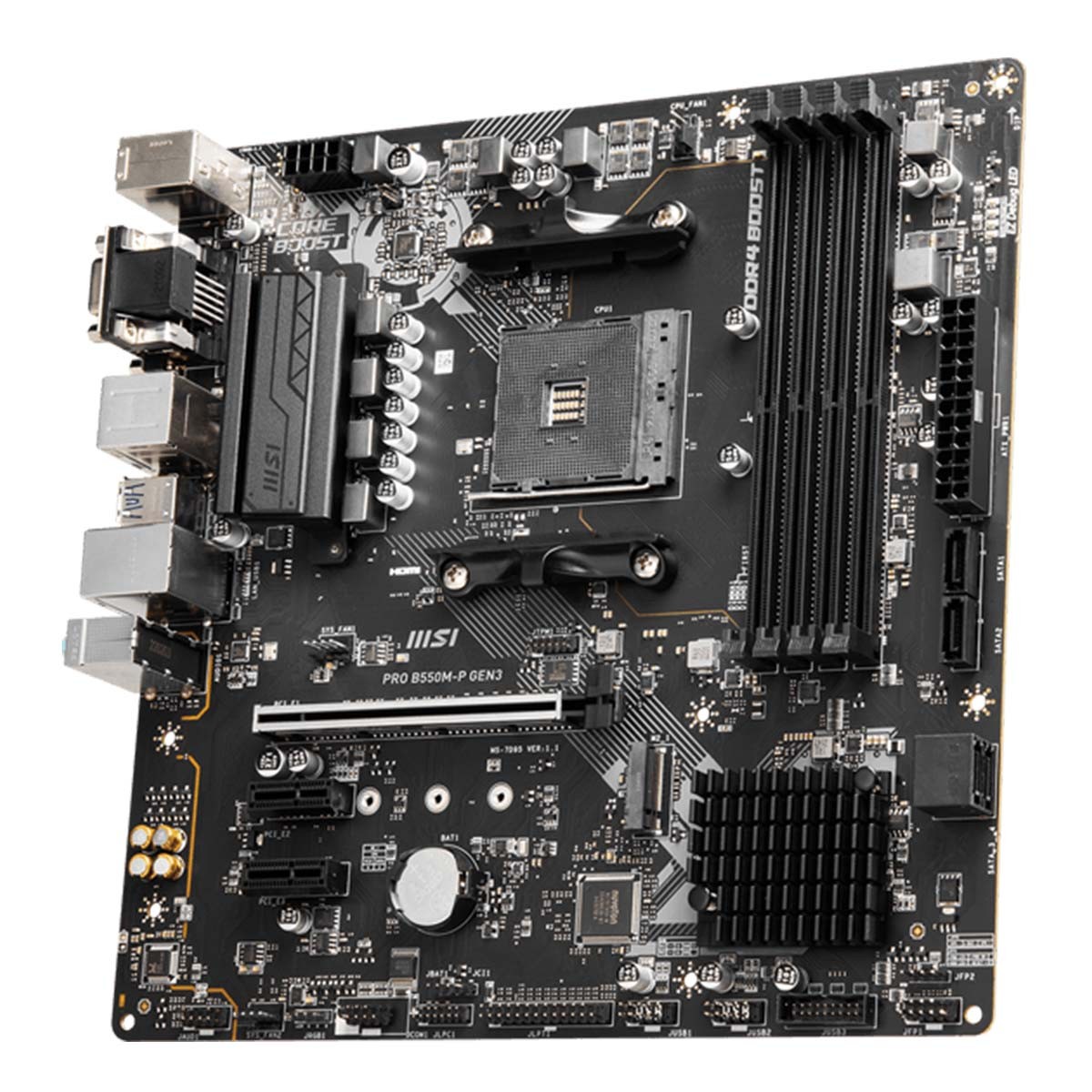 Placa Mãe MSI PRO B550M-P GEN3, Chipset B550, AMD AM4, mATX, DDR4 - miniatura 4