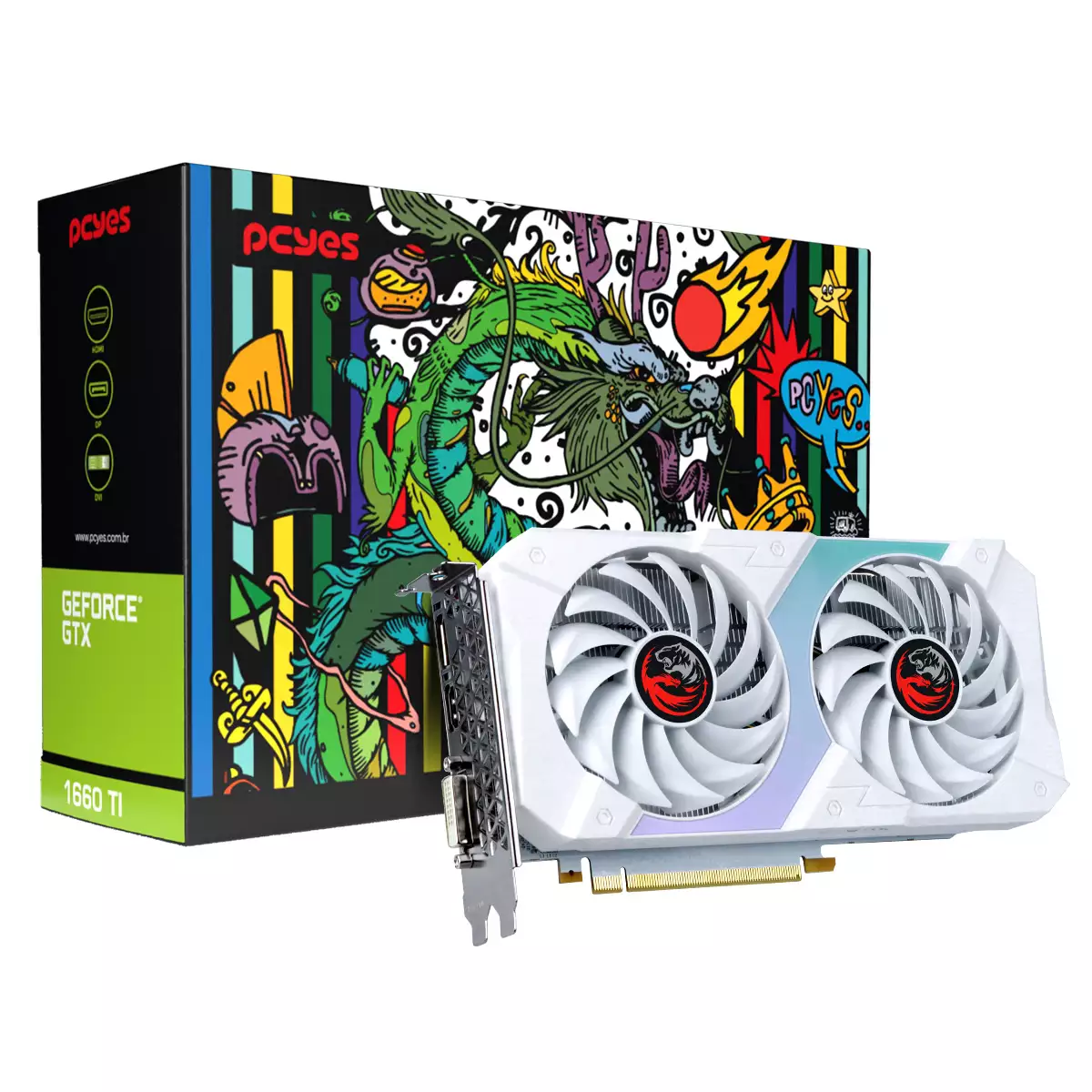 Placa de Vídeo GTX 1660TI 6GB Branca - Pcyes - foto 1