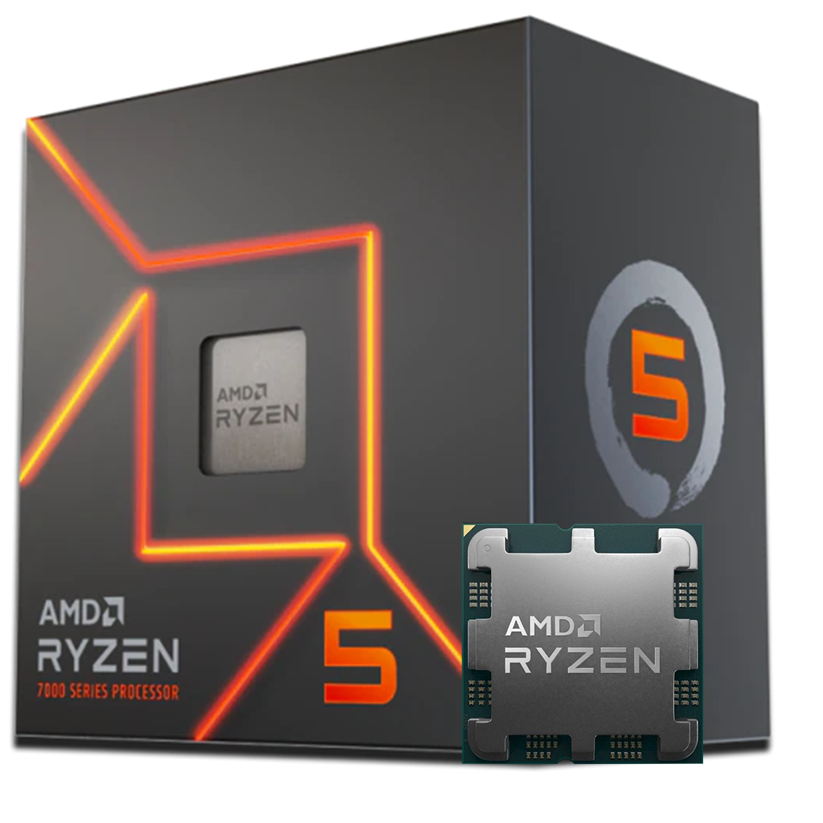 Processador AMD Ryzen 5 7600, 3.8GHz (5.1GHz Turbo), 6-Cores 12-Threads, AM5 - foto 1