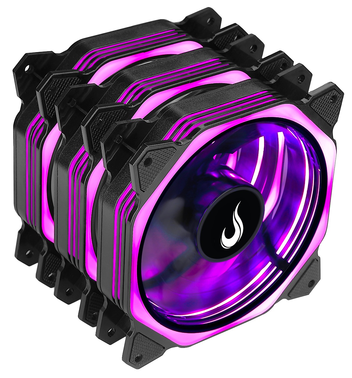 Kit 3 Fans Aura Energy Rise Mode + Controladora - miniatura 3