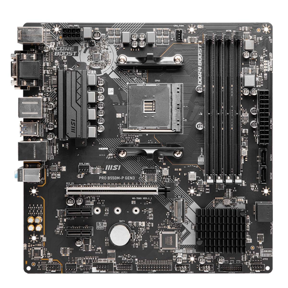 Placa Mãe MSI PRO B550M-P GEN3, Chipset B550, AMD AM4, mATX, DDR4 - miniatura 2