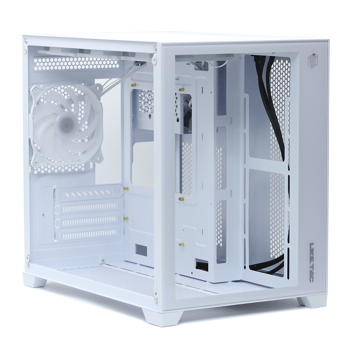 Gabinete Gamer Liketec Cube Kirra Snow Mid Tower Vidro Com 4 Fans - miniatura 5
