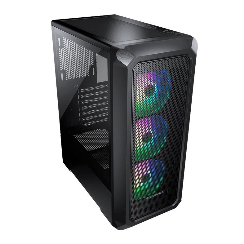 GABINETE GAMER COUGAR ARCHON 2 MESH RGB LATERAL DE VIDRO COM 3 FANS - PRETO - miniatura 3