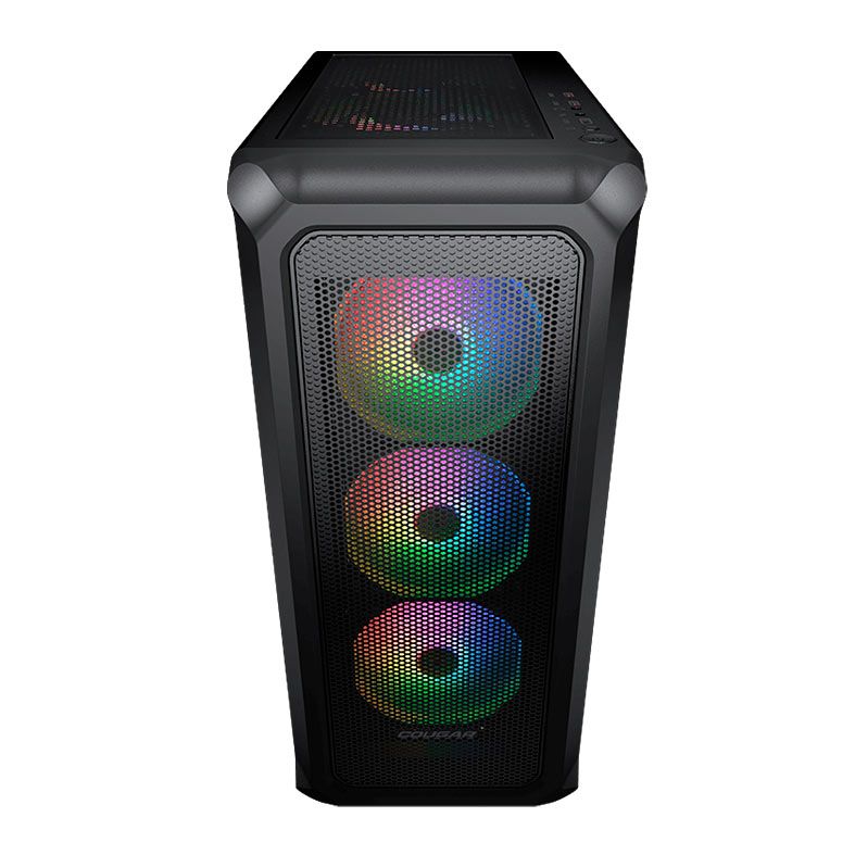 GABINETE GAMER COUGAR ARCHON 2 MESH RGB LATERAL DE VIDRO COM 3 FANS - PRETO - miniatura 4