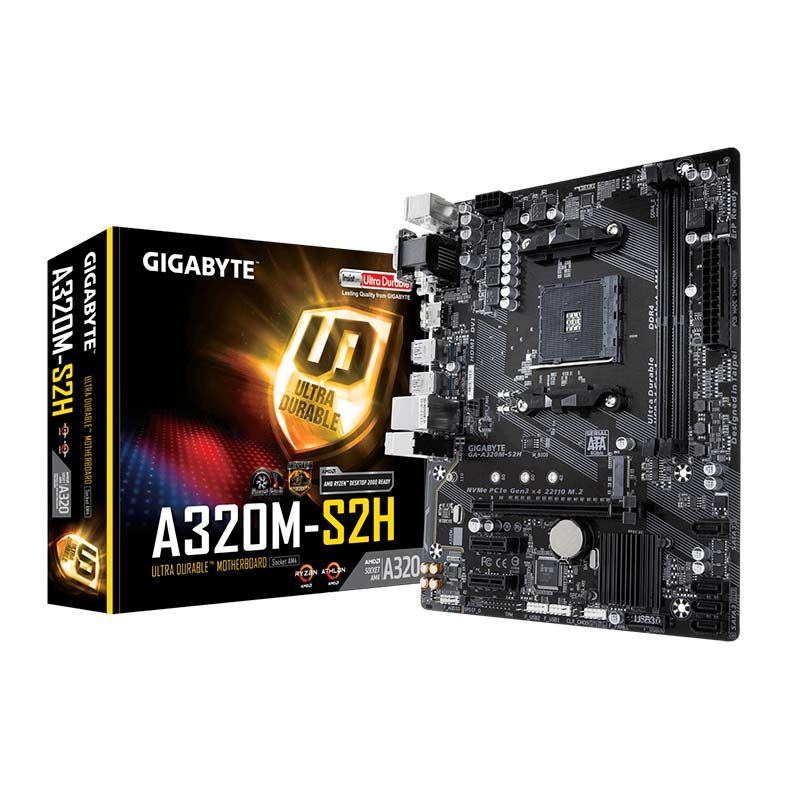 Placa Mae Gigabyte A320M-S2H AM4/DDR4/HDMI/DVI/VGA/M2/mATX - foto 1