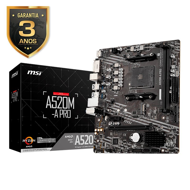 Placa Mae MSI A520m - aPRO - foto 1