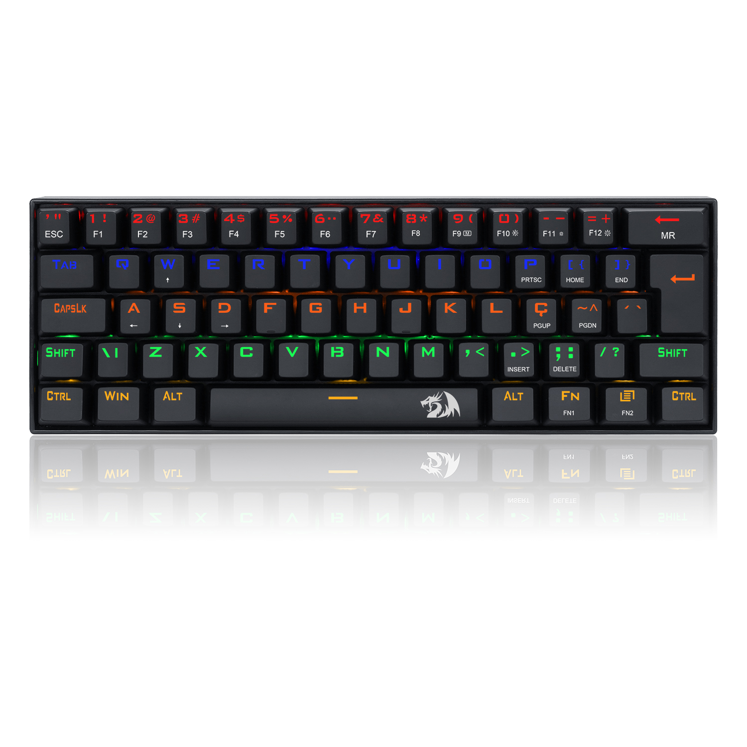 Teclado Mecanico 60% Redragon Lakshmi com Iluminação Rainbow Switch Black - foto 1