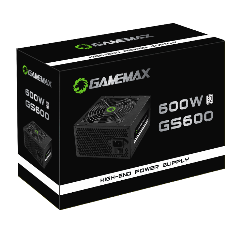 Fonte Gamemax 600w Gs600 com Cabo PFC Ativo 80 Plus White Preto - foto 1