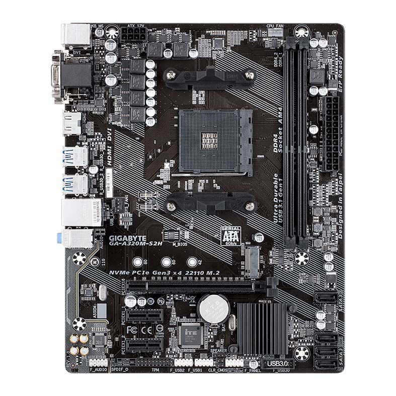 Placa Mae Gigabyte A320M-S2H AM4/DDR4/HDMI/DVI/VGA/M2/mATX - miniatura 2