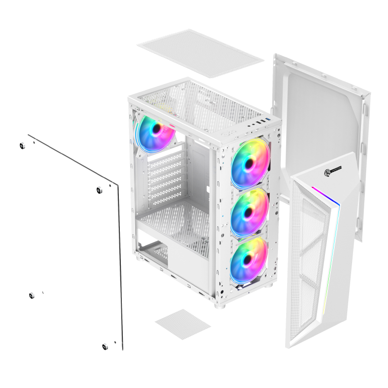 GABINETE GAMER BRANCO COM 4 FANS RGB - GB1733 - miniatura 8