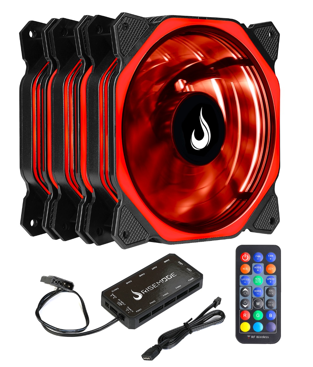 Kit 3 Fans Aura Energy Rise Mode + Controladora - foto 1