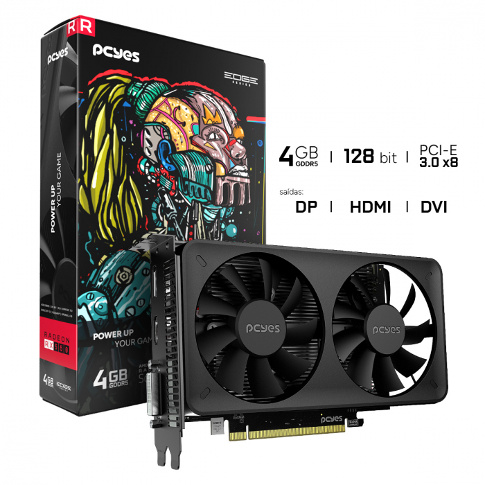 RX 550 4GB GDDR5 128 BITS DUAL-FAN PROJETO EDGE PVEX5504GBDF - foto 1