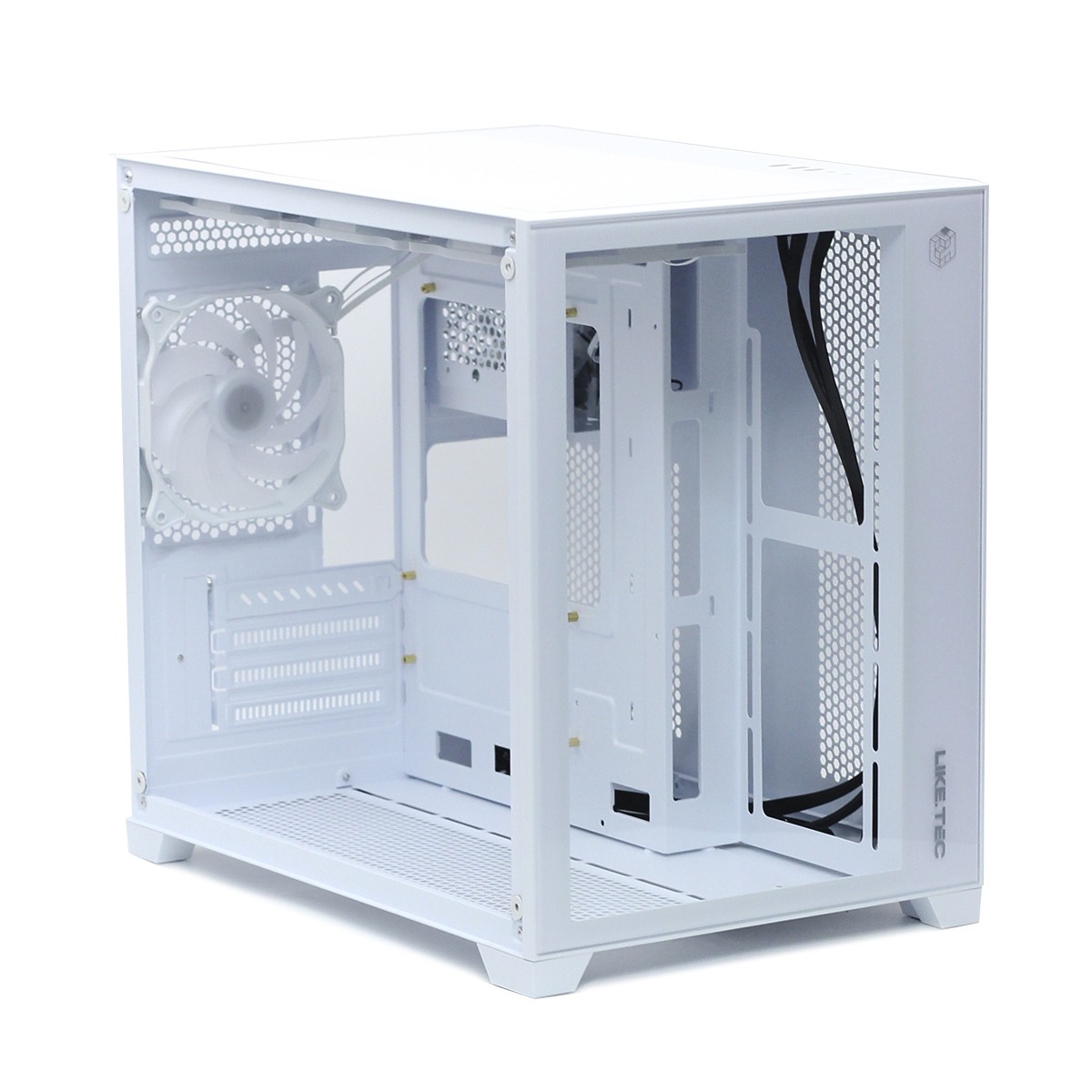 Gabinete Gamer Liketec Cube Kirra Snow Mid Tower Vidro Com 4 Fans - miniatura 2