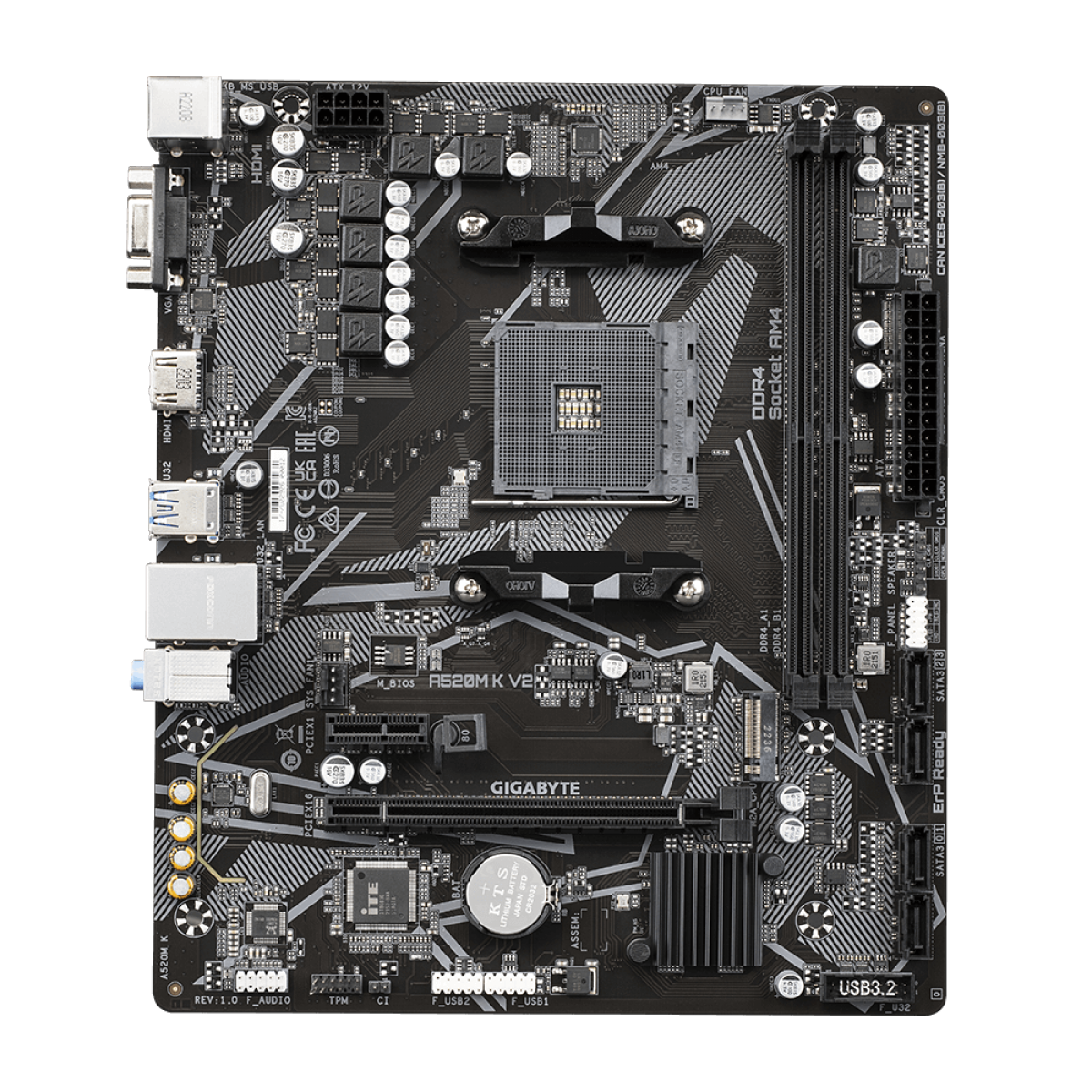 PLACA MAE AMD GIGABYTE A520M K V2 DDR4 AM4 - miniatura 2