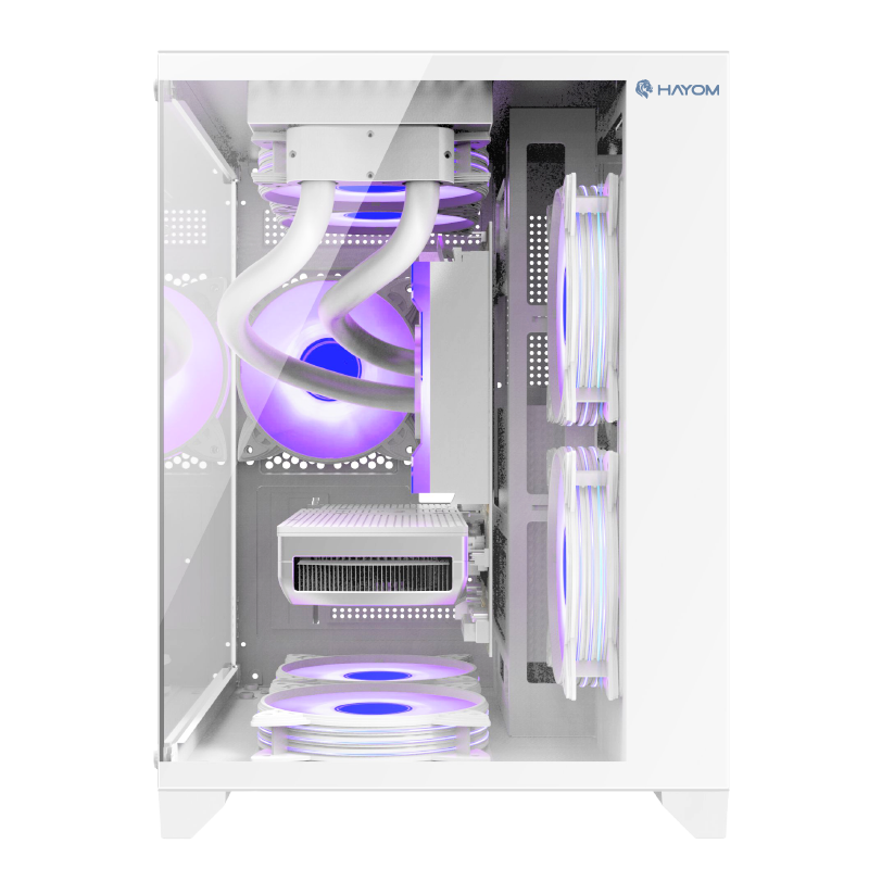 Gabinete Cubo Gamer Hayom Com 4 Fans RGB - GB1791 Branco - miniatura 2