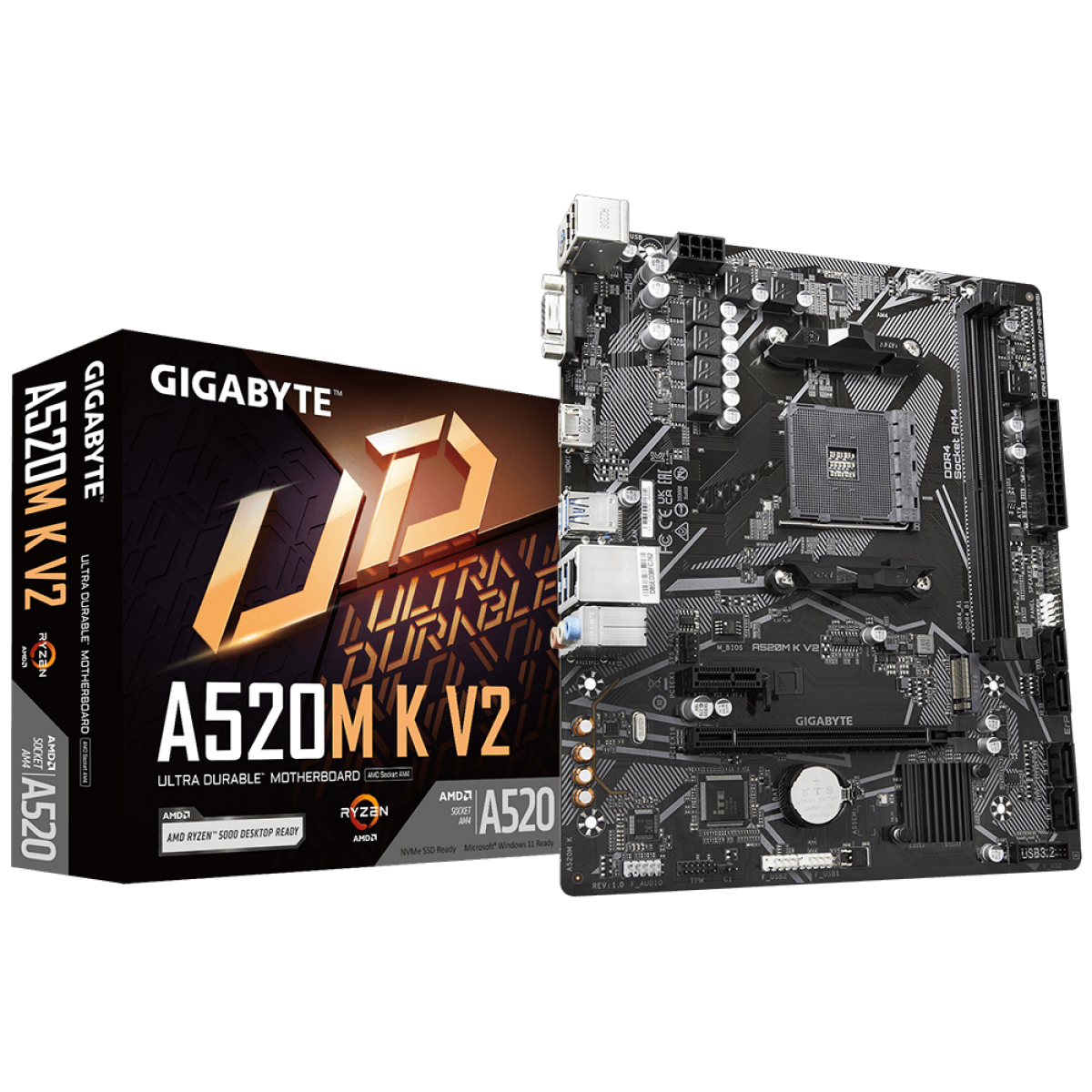 PLACA MAE AMD GIGABYTE A520M K V2 DDR4 AM4 - miniatura 3