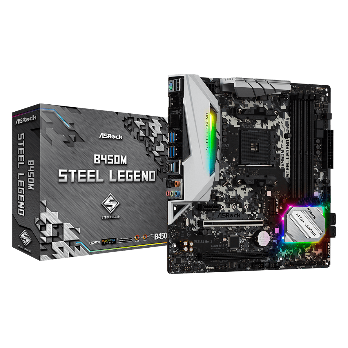 Placa Mae ASRock B450M Steel Legend - miniatura 2