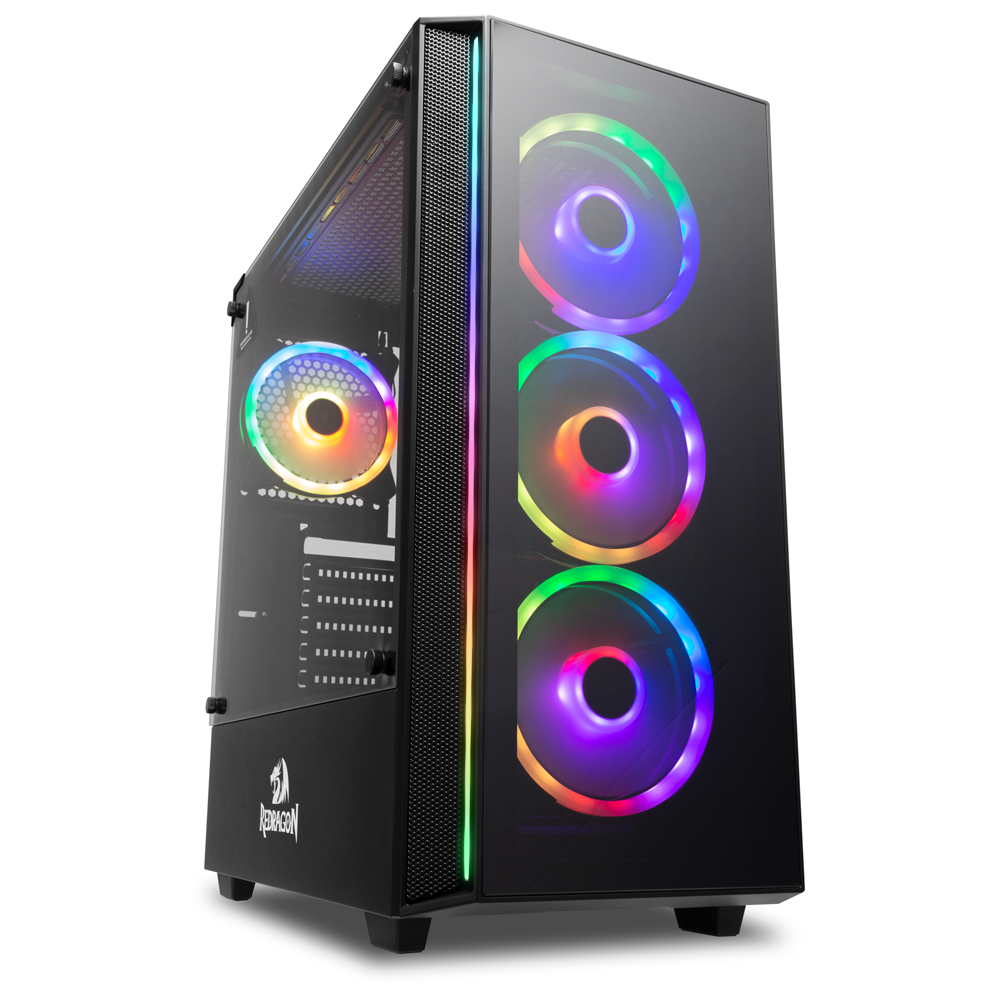 GABINETE GAMER REDRAGON GRAPPLE PRETO (NÃO ACOMPANHA FANS) - foto 1