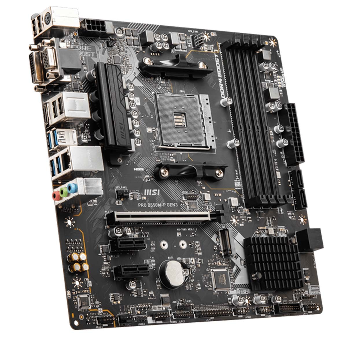 Placa Mãe MSI PRO B550M-P GEN3, Chipset B550, AMD AM4, mATX, DDR4 - miniatura 3