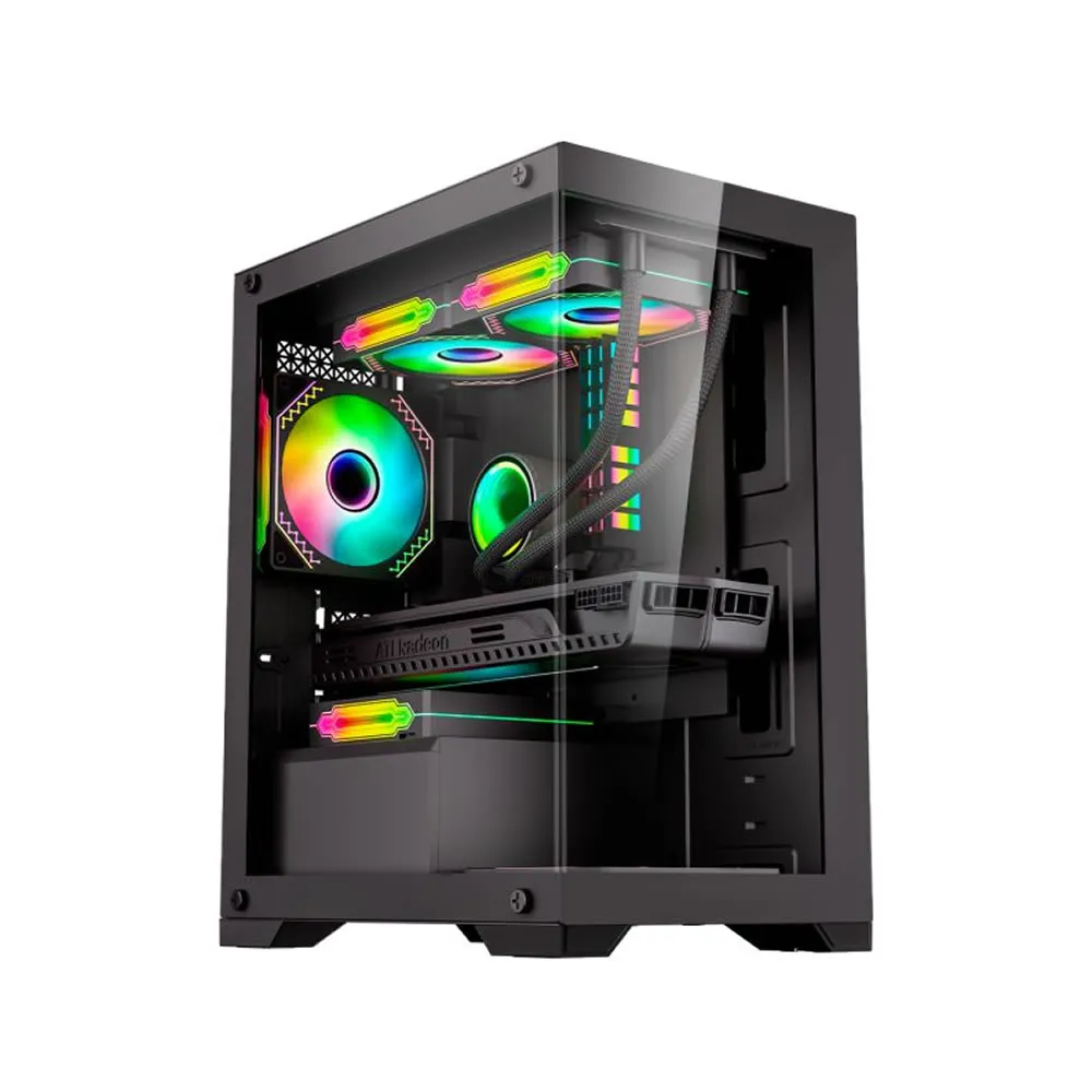 GABINETE GAMER K-MEX MICRO POSEIDON AQUARIO CG-12H5, PRETO - foto 1