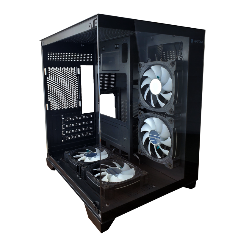 Gabinete Cubo Gamer Hayom Com 4 Fans RGB - GB1790 Preto - miniatura 2