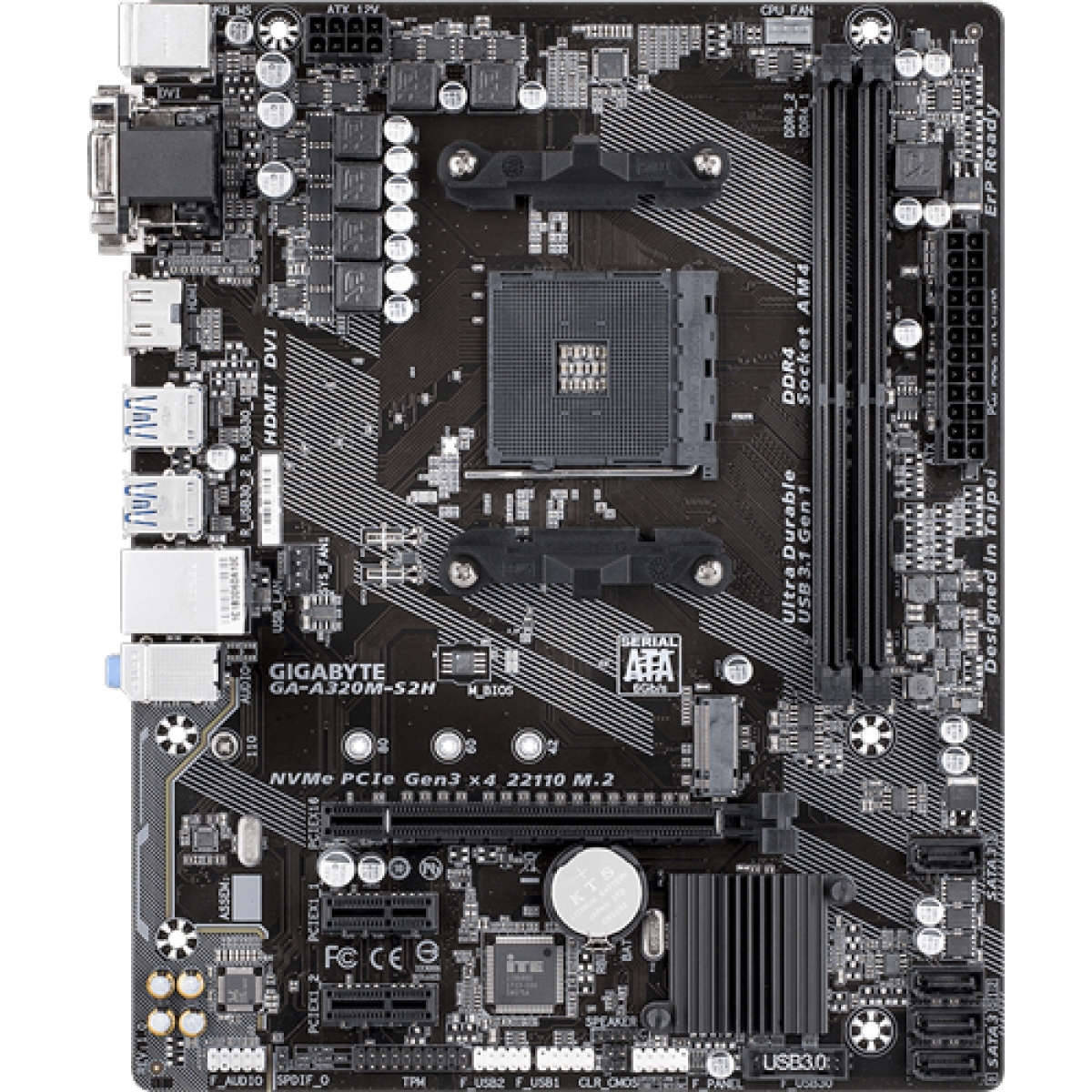 Placa Mãe Gigabyte A320M-H, AMD AM4, mATX, DDR4 - miniatura 3