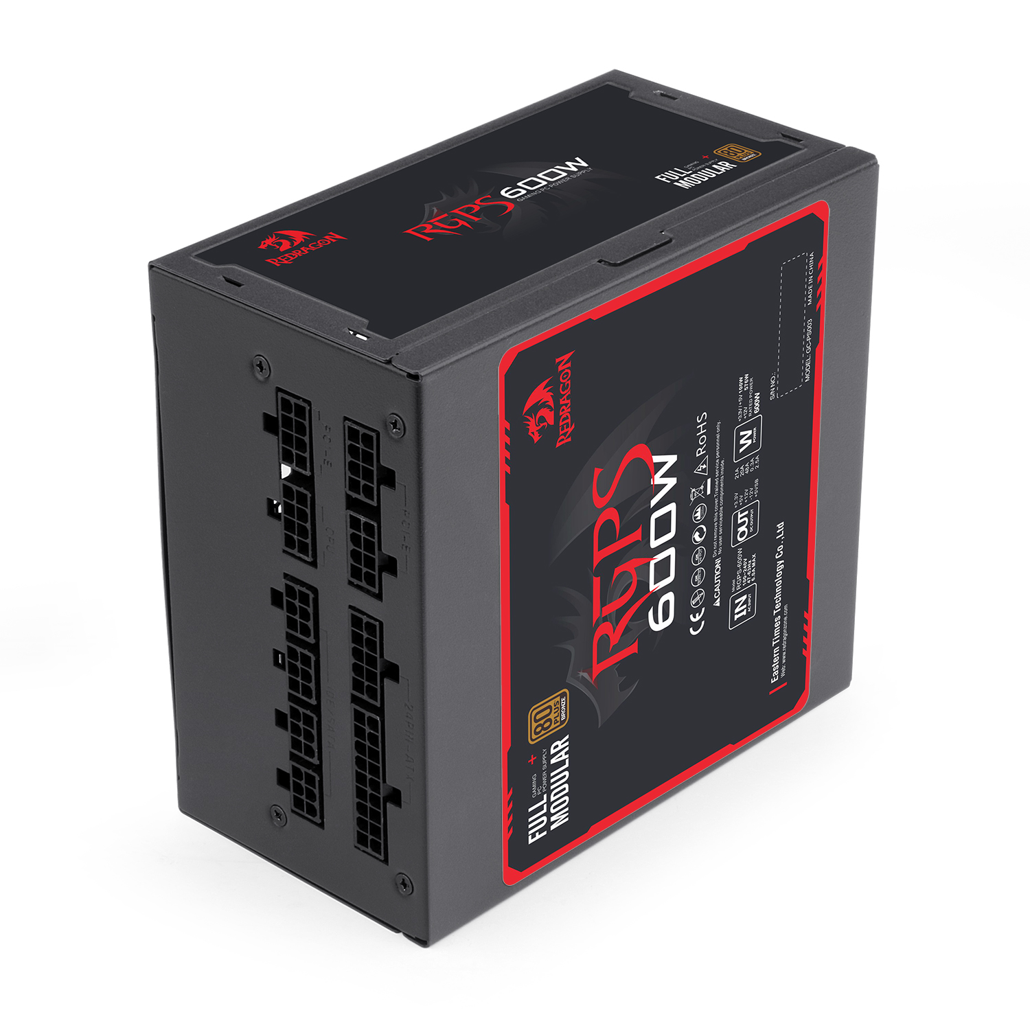 FONTE REDRAGON 600W FULL MODULAR 80 PLUS BRONZE - miniatura 2