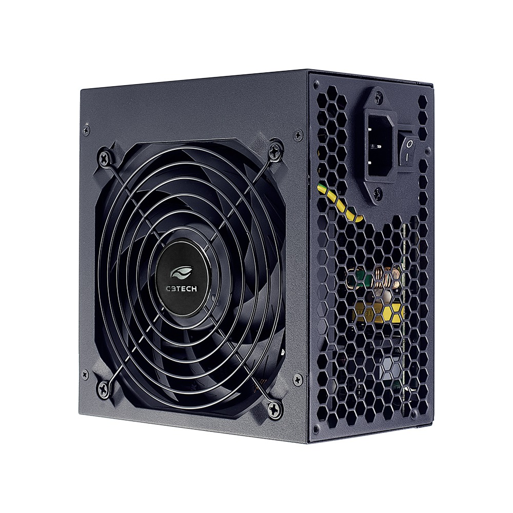 FONTE DE ALIMENTACAO C3TECH 500WTS 80 PLUS WHITE PSG500 PRETO - miniatura 3