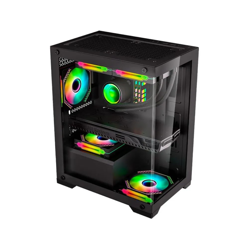GABINETE GAMER K-MEX MICRO POSEIDON AQUARIO CG-12H5, PRETO - miniatura 2