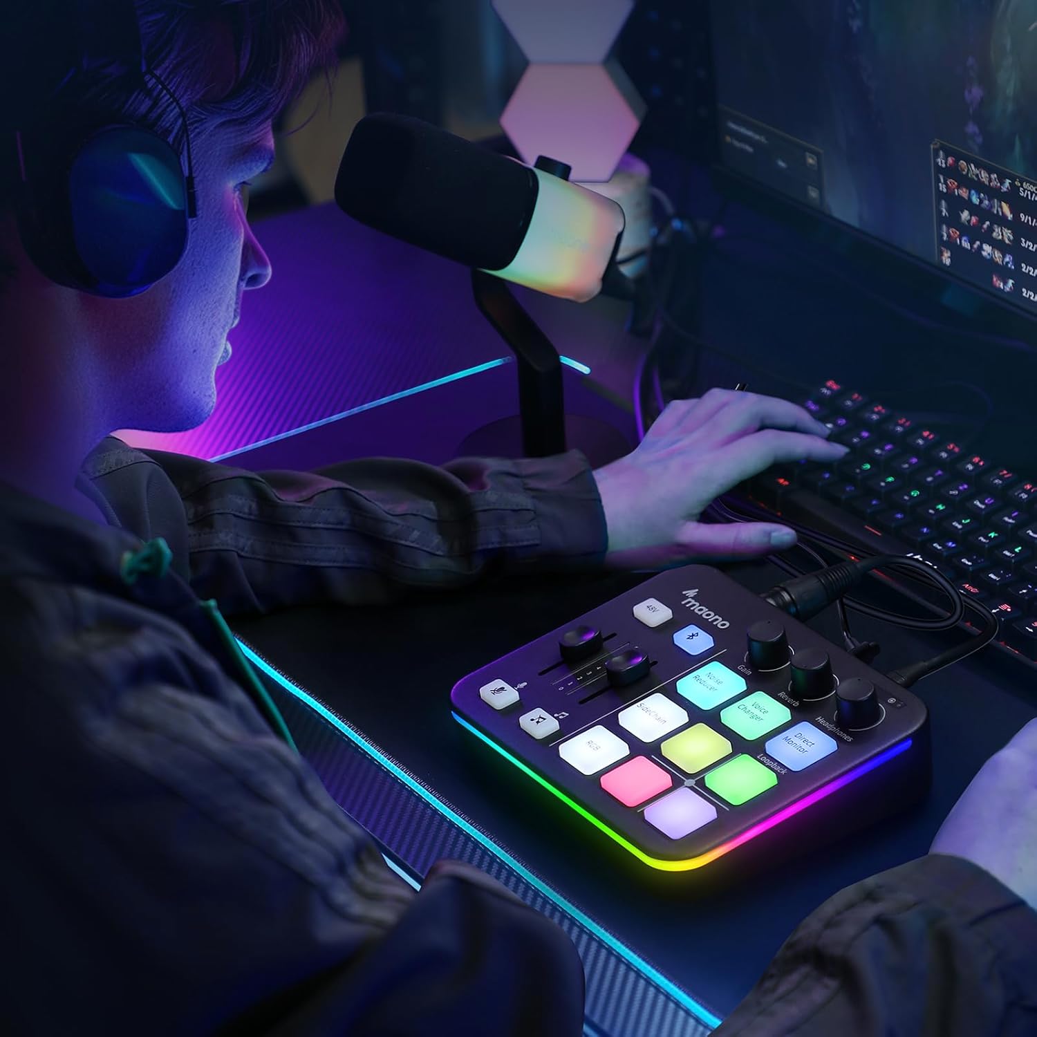 STREAM DECK MAONO CASTER G1 NEO PRETO - miniatura 9