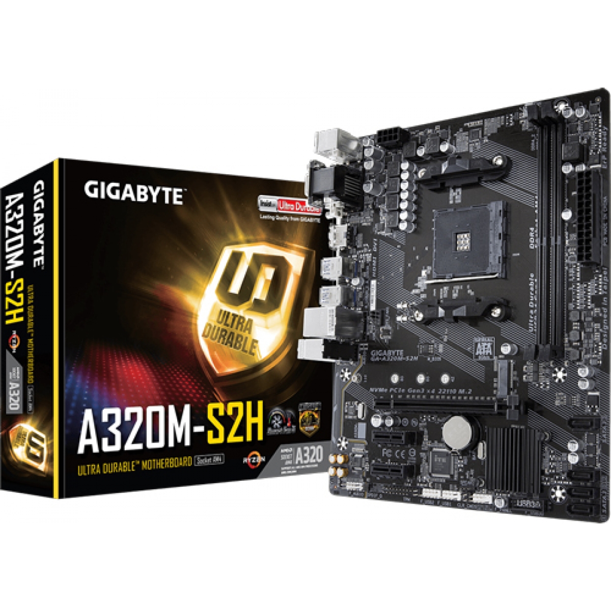 Placa Mãe Gigabyte A320M-H, AMD AM4, mATX, DDR4 - foto 1
