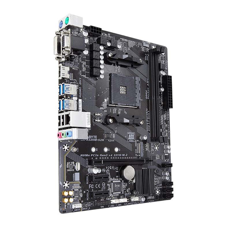 Placa Mae Gigabyte A320M-S2H AM4/DDR4/HDMI/DVI/VGA/M2/mATX - miniatura 3