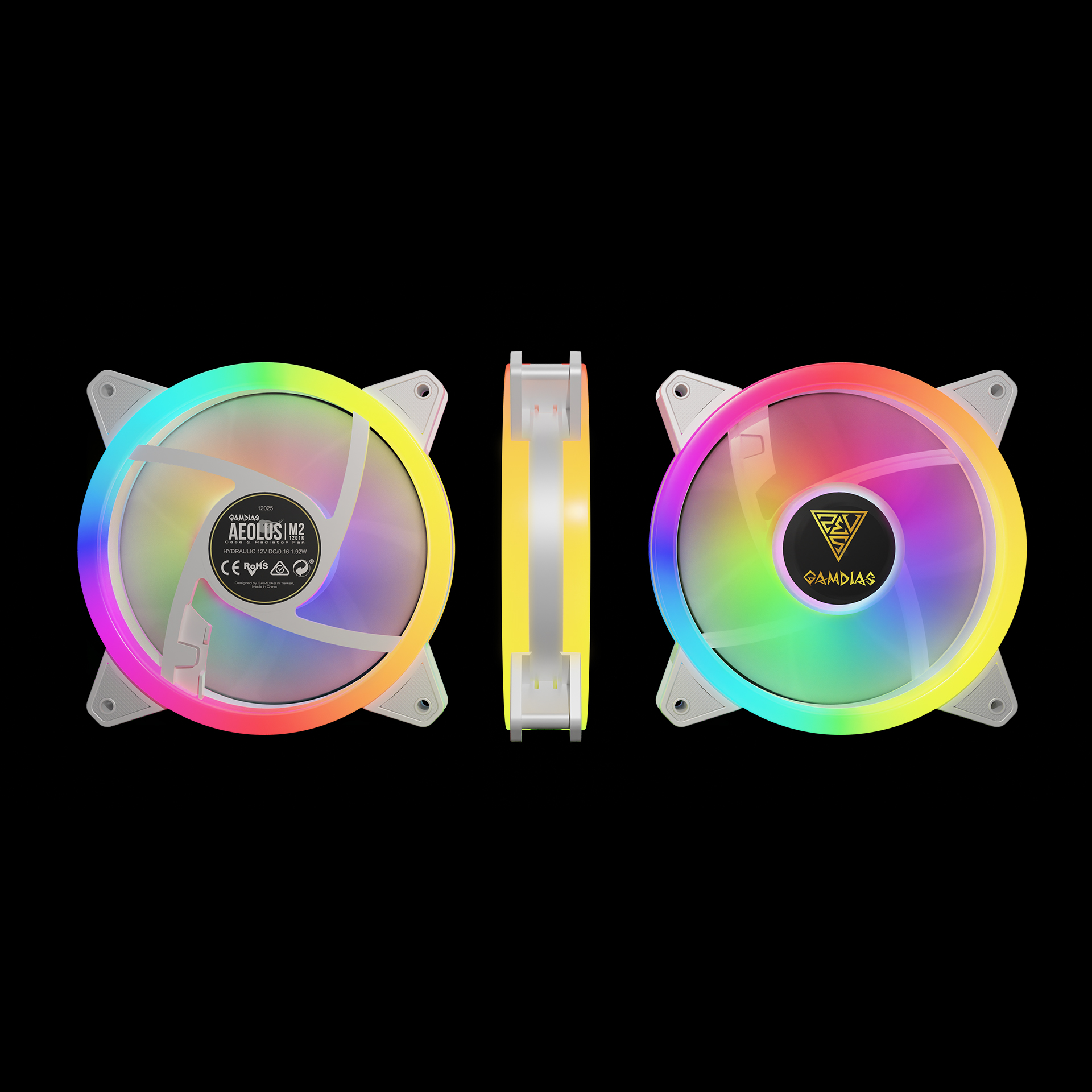 KIT 4 FANS RGB AEOLUS COM 4 FANS BRANCO - miniatura 2