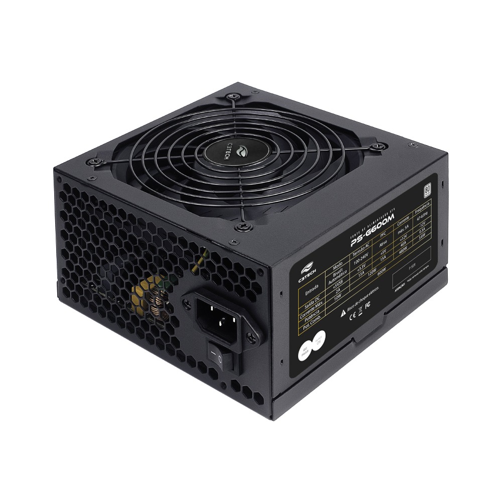Fonte ATX 600w 80 Plus White C3Tech Gaming - PS-G600M - miniatura 3